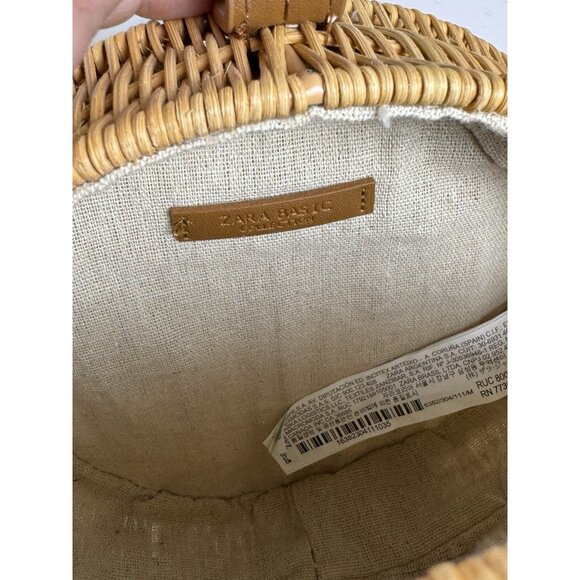 Zara Basics Round Raffia Crossbody Bag - Picture 8 of 10